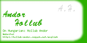 andor hollub business card
